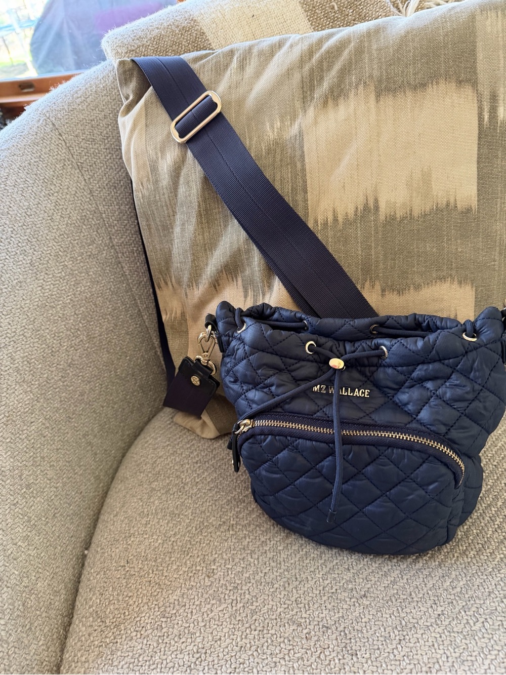 Marc Jacobs Quilted Navy Crossbody with Gold Hardware